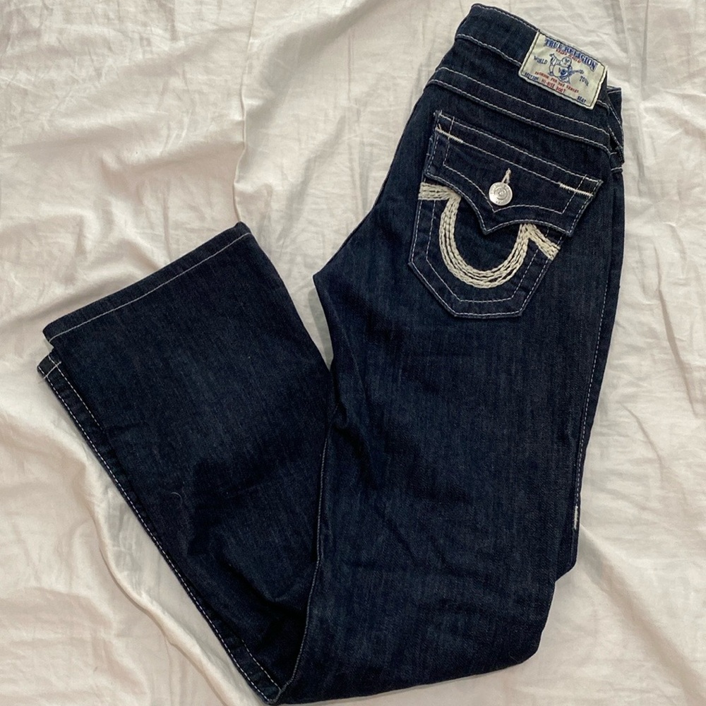 True Religion Vintage Blue Boot Cut Jeans Classic Style
